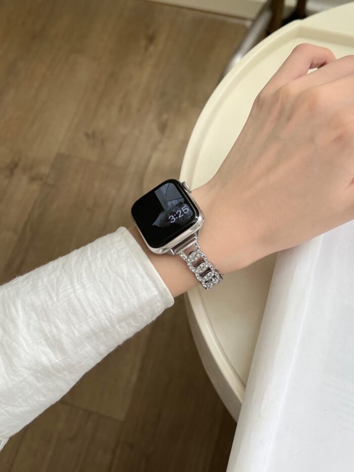 Metal Diamond Apple Watch Strap for Ultra & Series 9 8 7 6 SE - Image 13
