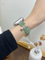 Raw Stone Pendant Chain Strap for Apple Watch 38–49mm – Light Pink / Green / Light Yellow - Image 11