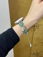 Raw Stone Pendant Chain Strap for Apple Watch 38–49mm – Light Pink / Green / Light Yellow - Image 12