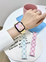 Plaid Silicone Watch Band for Apple Watch 38/40/41/42/44/45/46/49mm - Image 2