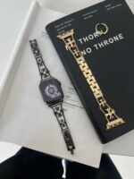 Floral Diamond Metal Link Band for Apple Watch – Luxury Chain Design - Image 42