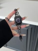 Floral Diamond Metal Link Band for Apple Watch – Luxury Chain Design - Image 40