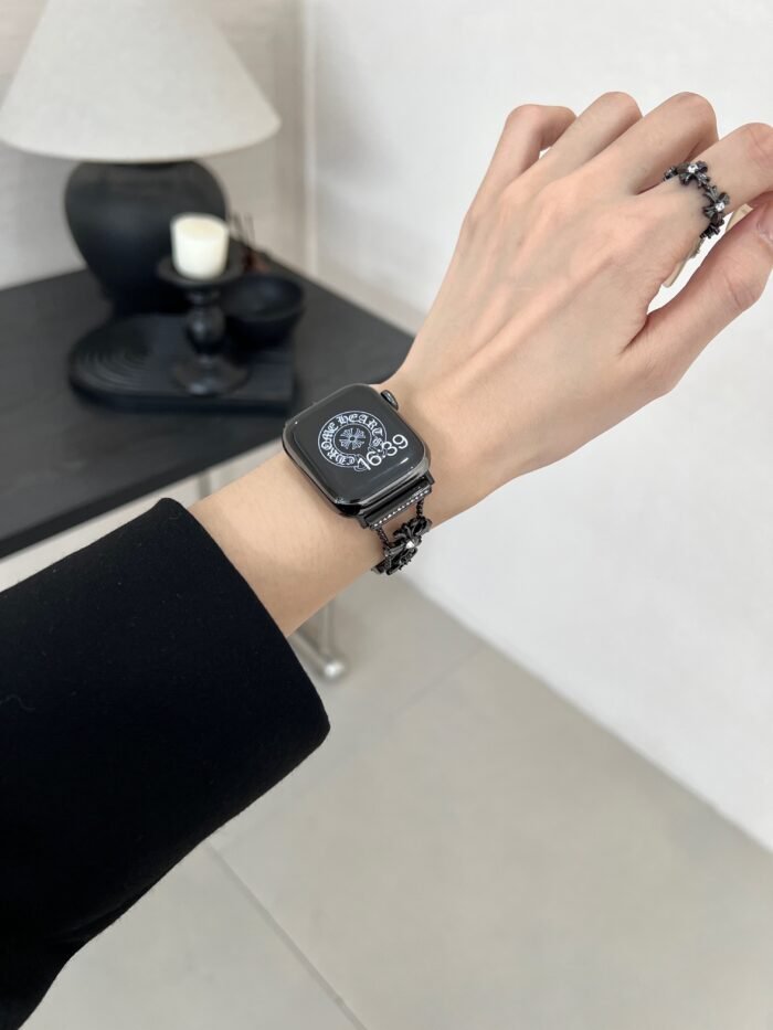 Floral Diamond Metal Link Band for Apple Watch – Luxury Chain Design - Image 38