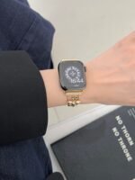 Floral Diamond Metal Link Band for Apple Watch – Luxury Chain Design - Image 28