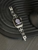 Floral Diamond Metal Link Band for Apple Watch – Luxury Chain Design - Image 24