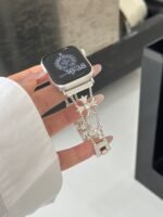 Floral Diamond Metal Link Band for Apple Watch – Luxury Chain Design - Image 15