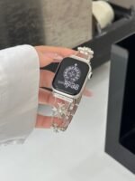 Floral Diamond Metal Link Band for Apple Watch – Luxury Chain Design - Image 44