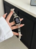 Floral Diamond Metal Link Band for Apple Watch – Luxury Chain Design - Image 10