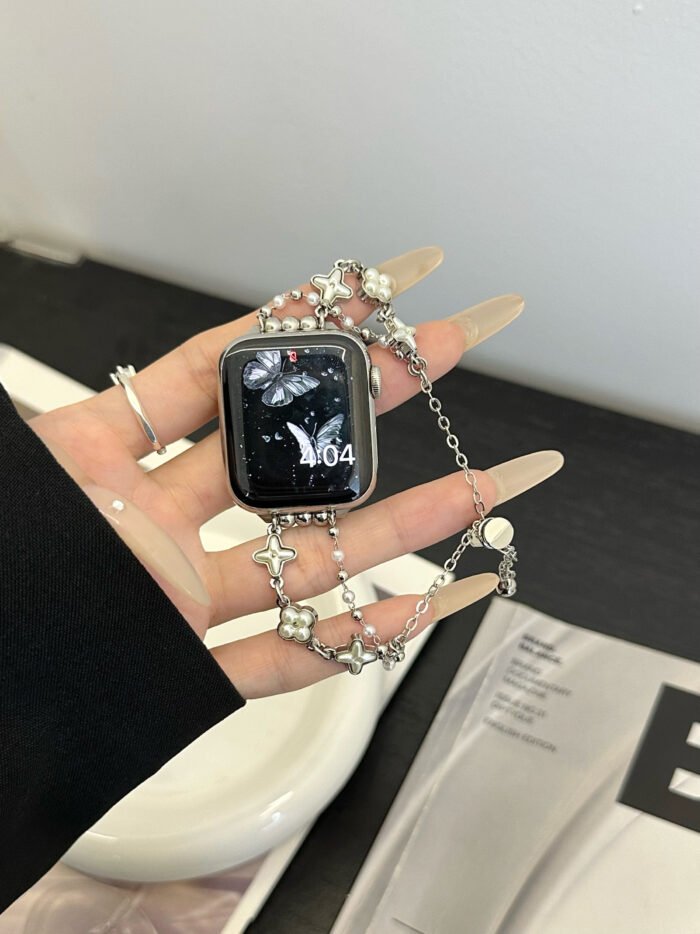 Premium Chain Bracelet Strap for iWatch – Stainless Steel, Fashion Style - Image 4