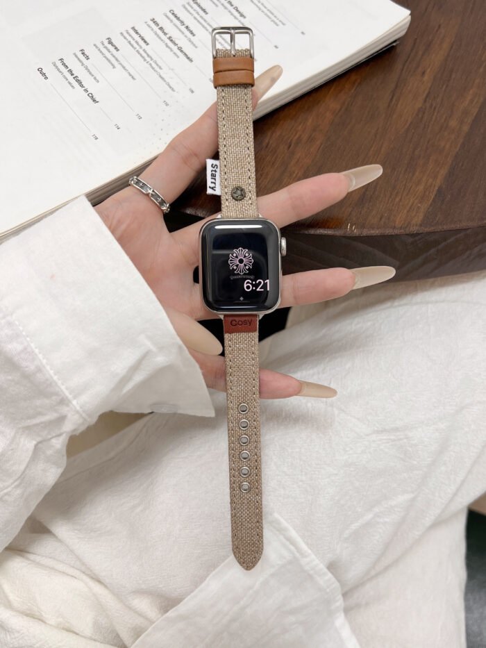 Cosy Braided Leather Strap for Apple Watch – Soft Woven Band 38–49mm Compatible - Image 12