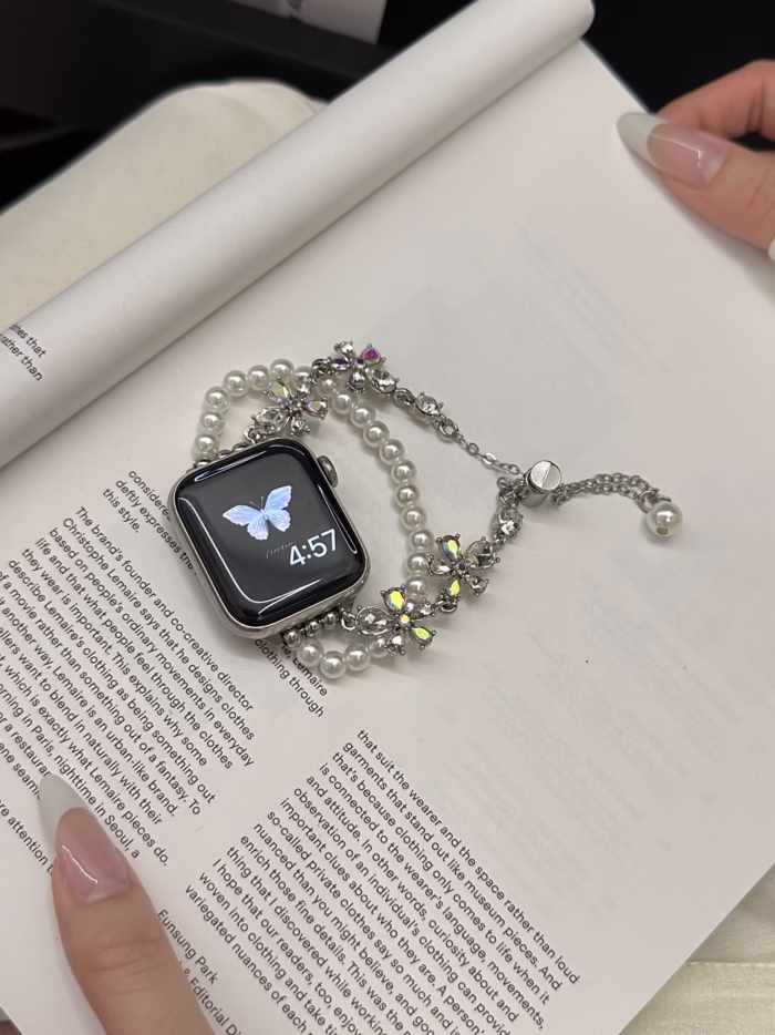 Pearl Crystal Floral Watch Band for Apple Watch 38/40/41/42/44/45/46/49mm - Image 16