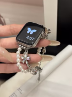 Pearl Crystal Floral Watch Band for Apple Watch 38/40/41/42/44/45/46/49mm - Image 15
