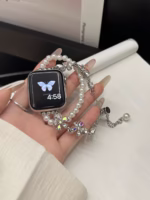 Pearl Crystal Floral Watch Band for Apple Watch 38/40/41/42/44/45/46/49mm - Image 13