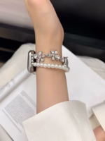 Pearl Crystal Floral Watch Band for Apple Watch 38/40/41/42/44/45/46/49mm - Image 12