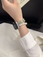 Pearl Crystal Floral Watch Band for Apple Watch 38/40/41/42/44/45/46/49mm - Image 6