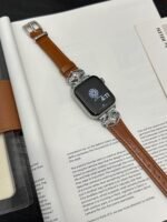 Elegant Cream White Leather Band – Gold Buckle – for Apple Watch - Image 37