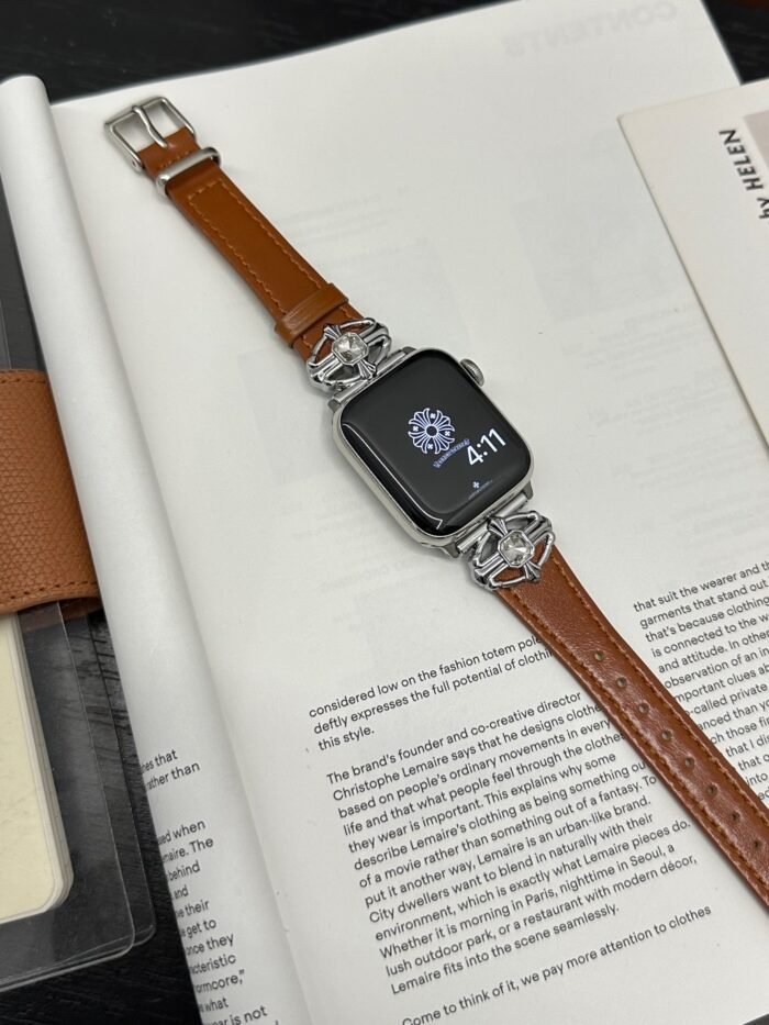 Elegant Cream White Leather Band – Gold Buckle – for Apple Watch - Image 37
