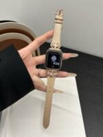 Elegant Cream White Leather Band – Gold Buckle – for Apple Watch - Image 27