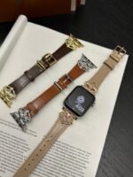 Elegant Cream White Leather Band – Gold Buckle – for Apple Watch - Image 25