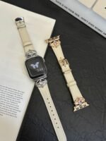 Elegant Cream White Leather Band – Gold Buckle – for Apple Watch - Image 12