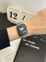 Elegant Cream White Leather Band – Gold Buckle – for Apple Watch - Image 6