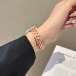 Quilted Metal Bracelet Band for Apple Watch – Luxury Diamond Pattern Design - Image 4