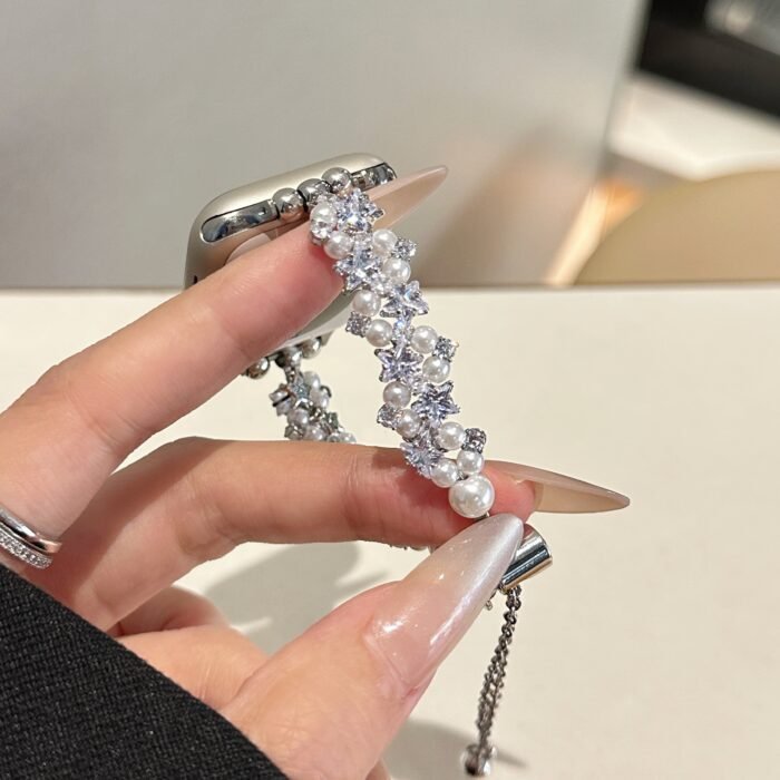 Zircon Star Charm Bracelet Strap for Apple Watch – Luxury Crystal Band 38–49mm - Image 2