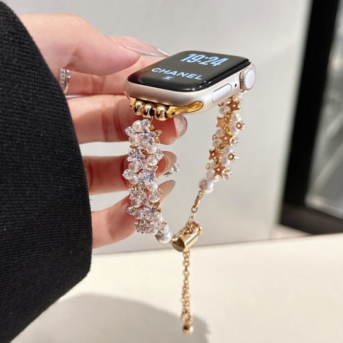 Zircon Star Charm Bracelet Strap for Apple Watch – Luxury Crystal Band 38–49mm - Image 4