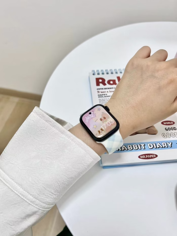 Plaid Silicone Watch Band for Apple Watch 38/40/41/42/44/45/46/49mm - Image 5