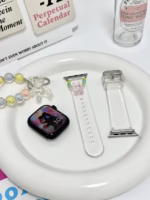 ransparent Duo-Color Resin Apple Watch Bands with Charm Beads - Image 8