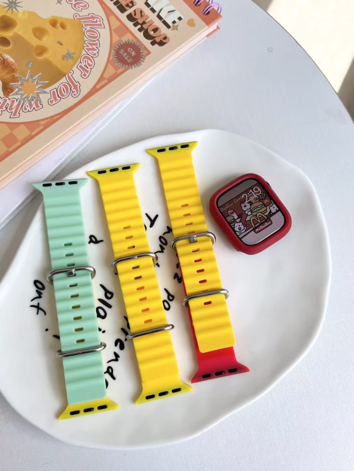 Ocean Color Block Silicone Apple Watch Band – Soft, Durable & Sweat-Resistant - Image 21