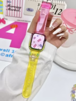 ransparent Duo-Color Resin Apple Watch Bands with Charm Beads - Image 4