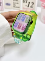 ransparent Duo-Color Resin Apple Watch Bands with Charm Beads - Image 7