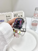 ransparent Duo-Color Resin Apple Watch Bands with Charm Beads - Image 9