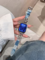 Luxury Denim Chain Apple Watch Band – Compatible with 38/40/41mm & 42/44/45mm Models - Image 17