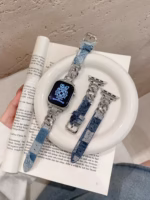 Luxury Denim Chain Apple Watch Band – Compatible with 38/40/41mm & 42/44/45mm Models - Image 3