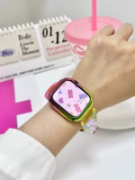 ransparent Duo-Color Resin Apple Watch Bands with Charm Beads - Image 15