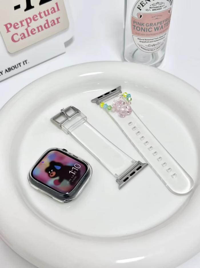 ransparent Duo-Color Resin Apple Watch Bands with Charm Beads - Image 17