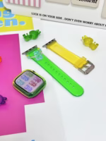 ransparent Duo-Color Resin Apple Watch Bands with Charm Beads - Image 16