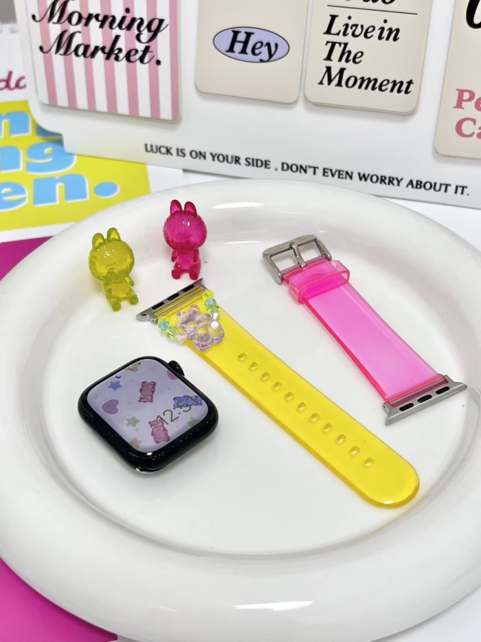 ransparent Duo-Color Resin Apple Watch Bands with Charm Beads - Image 20