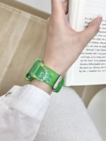 ransparent Duo-Color Resin Apple Watch Bands with Charm Beads - Image 21