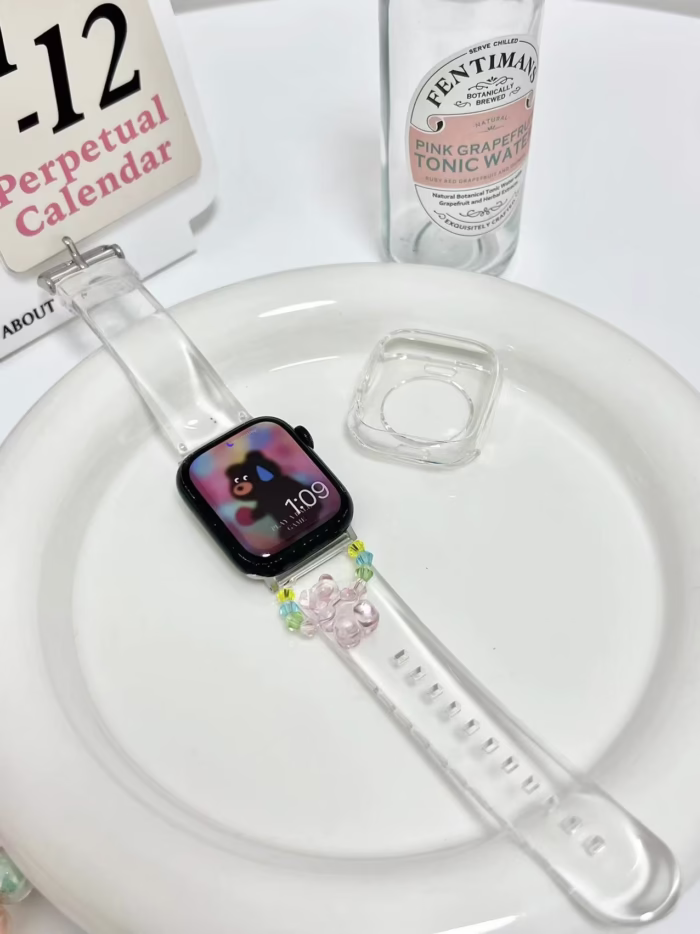 ransparent Duo-Color Resin Apple Watch Bands with Charm Beads - Image 23